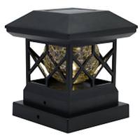 Sylvania 1 Light 0.8-1.5 volt 3000K Black Glass Non-Dimmable Solar LED Wall Lantern Fixture