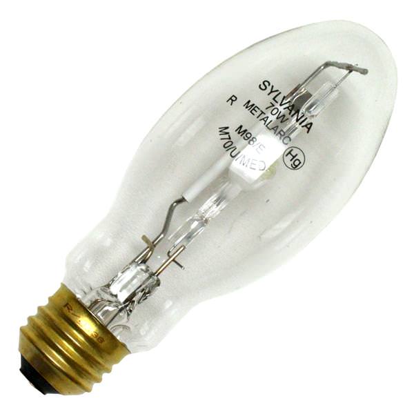 70 watt E17 Medium Screw Base 400K Cool White Clear Metal Halide