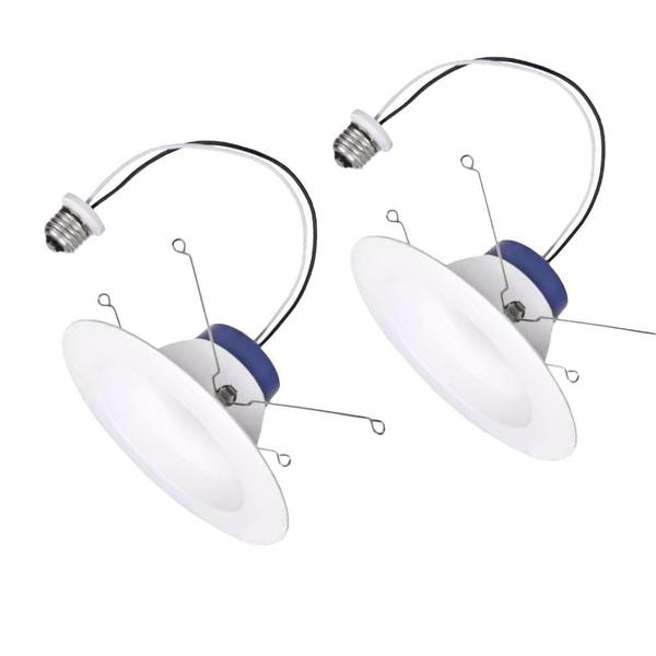 5"-6" 9 watt 120 volt RT56 Candelabra/Medium Adapter Base 4000K White Recessed Downlight Kit (2 Pack)