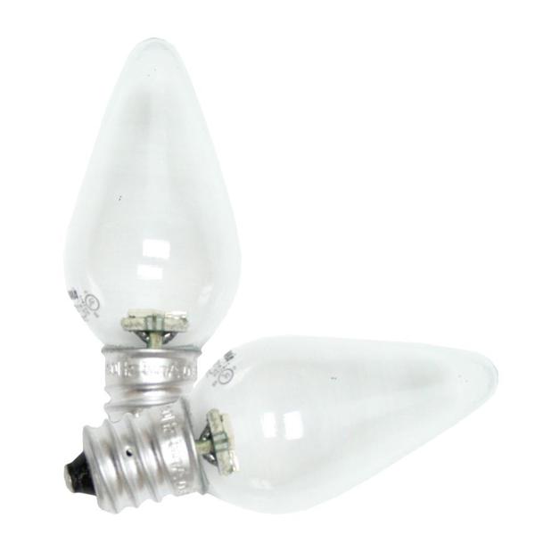 .6 watt 120 volt C7 Candelabra Screw Base 6500K Daylight Clear LED (2 pack)