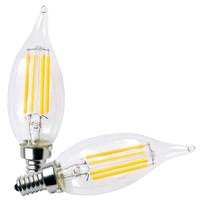 View 4 watt 120 volt B10 Candelabra Screw Base 2700K Warm White Dimmable LED Filament (2 pack)
