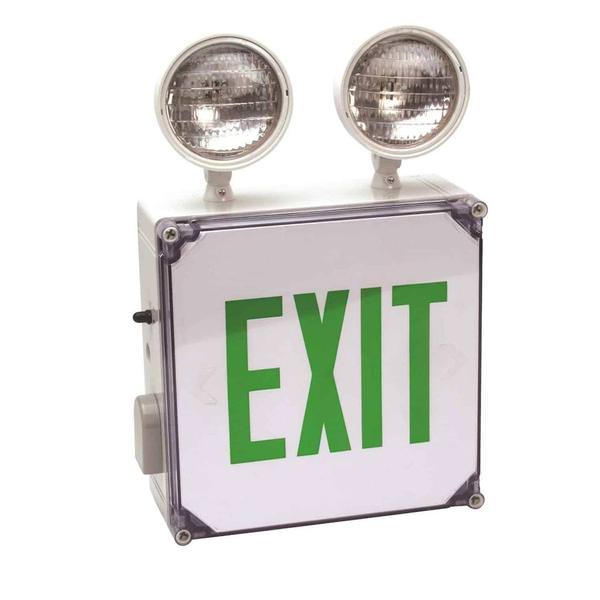 120/277 volt Green Exit Combo Light Weet Location LED