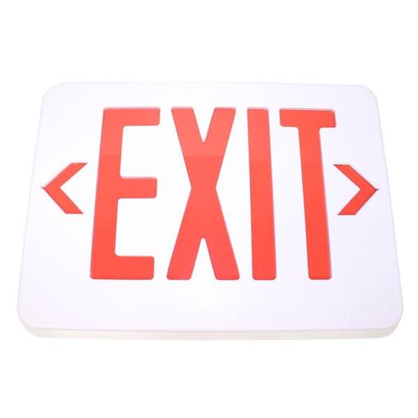120/277 volt White / Red Universal Mount LED Exit Light 