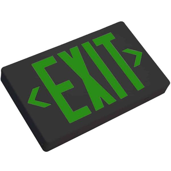 2.4 watt 120/277 volt Black / Green LED Exit Light
