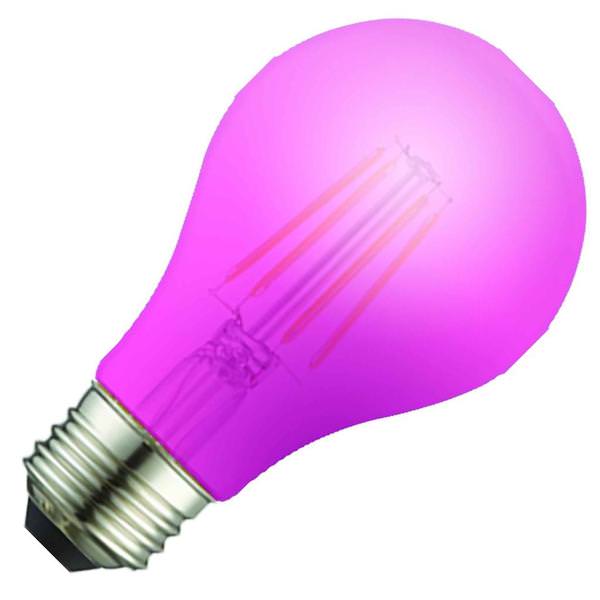 8 watt 120 volt A19 Medium Screw Base Pink Dimmable LED
