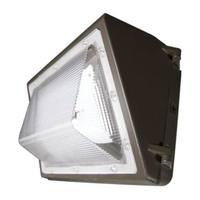 TCP 55 watt 120/277 volt 4000K Cool White Bronze Non-Dimmable LED Wall Pack with Photocontrol