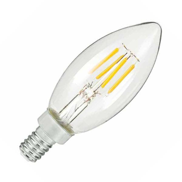 4 watt 120 volt B11 Medium Screw Base 1800K Warm White Glass Dimmable LED