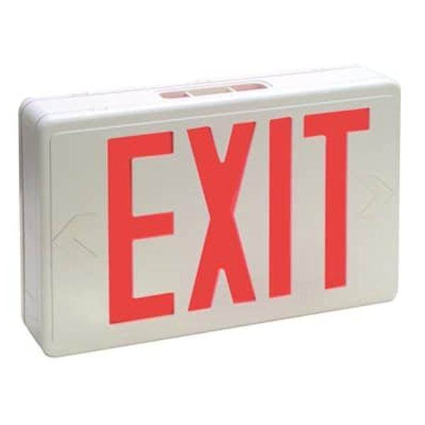 2 watt 120/277 volt White / Red Universal Mount Exit Light LED