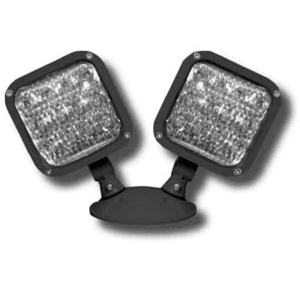 8.5" Double Remote Head Black LED Emergency Light