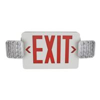 TCP 120/277 volt LED White Housing Red Letters Exit and Emergency Light Combo