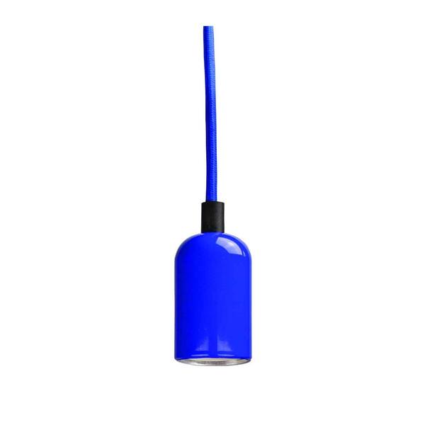 1 Light Medium Screw Base Blue Pendant Light Fixture