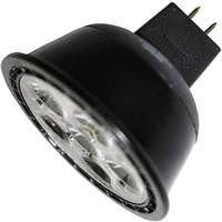 TCP 7 watt 12 volt MR16 Bi-Pin Base 3000K Natural White Black Dimmable Flood LED