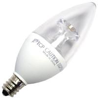 TCP 5 watt 120 volt B10 Candelabra Screw Base 3000K Natural White Dimmable LED