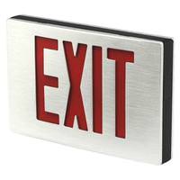 TCP 120/277 volt Aluminum / Red Universal Mount Exit Light LED