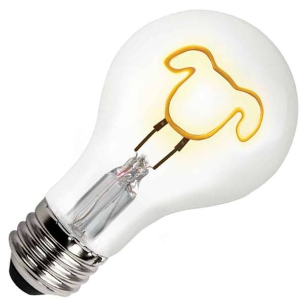 0.3 watt 120 volt A19 Medium Screw Base Dimmable Dog Shape Filament LED