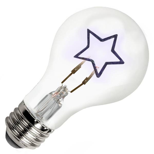 0.3 watt 120 volt A19 Medium Screw Base Dimmable Star Shape Filament LED