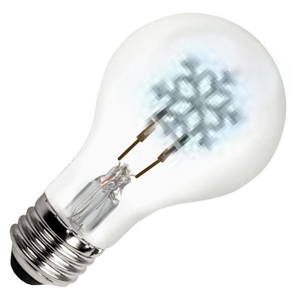 0.3 watt 120 volt A19 Medium Screw Base Dimmable Snowflake Shape Filament LED