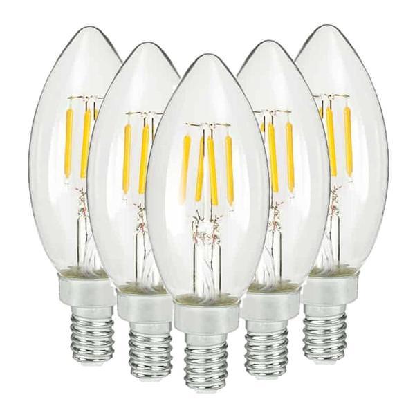 3 watt 120 volt B11 Candelabra Screw Base 2700K Warm White Clear Dimmable LED (6 Pack)