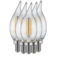 TCP 4 watt 120 volt F11 Candelabra Screw Base 2700K Warm White Dimmable LED (6 Pack)
