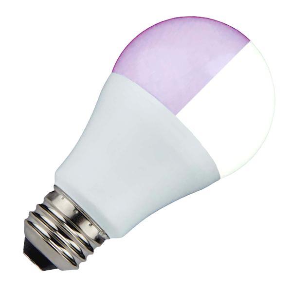 10 watt 120 volt A19 2700K/Purple Medium Screw Base Blue/White Dimmable LED