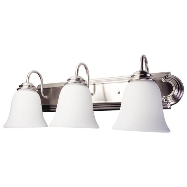 3 Light 30 watt 2700K Brushed Nickel Frosted Glass Tulip Shades Vanity Light