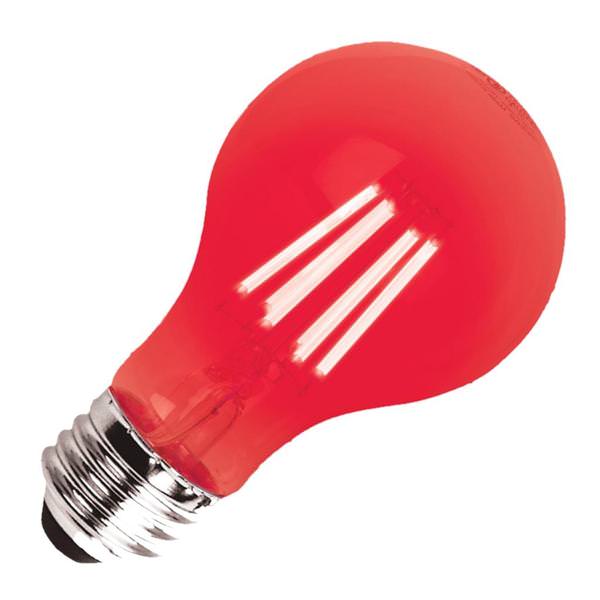 8 watt 120 volt A19 Medium Screw Base Red Dimmable LED