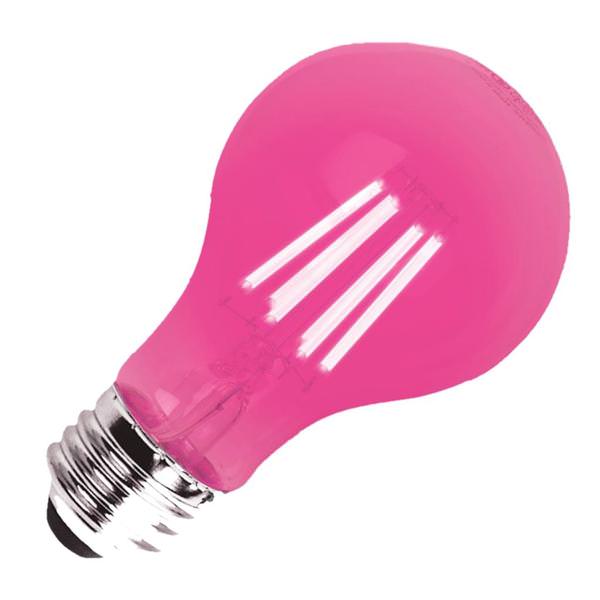 8 watt 120 volt A19 Medium Screw Base Pink Dimmable LED
