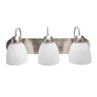 TCP 3 Light 18 watt 2700K Brushed Nickel Frosted Glass Tulip Shades Vanity Light