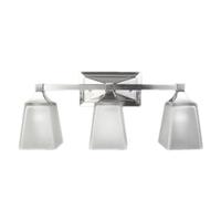 TCP 3 Light 10 watt 3000K Brushed Nickel Square Frosted Glass Shades Vanity Light