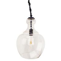 Progress Lighting 1 Light Black Clear Glass Bell Shade Vintage Pendant Light Fixture
