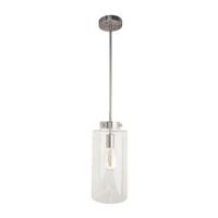 TCP 1 Light Brushed Nickel Clear Glass Shade LED Pendant Light Fixture