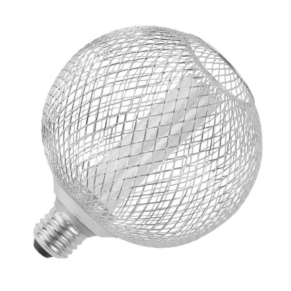 3.5 watt 120 volt Medium Screw Base 3000K Dimmable Round Silver Mesh Pillar LED