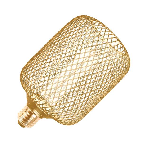 3.5 watt 120 volt Medium Screw Base 3000K Dimmable Gold Mesh Pillar LED