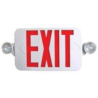 TCP 14" - 120/277 volt LED White Housing Red/Green Letters Exit and Emergency Light Combo