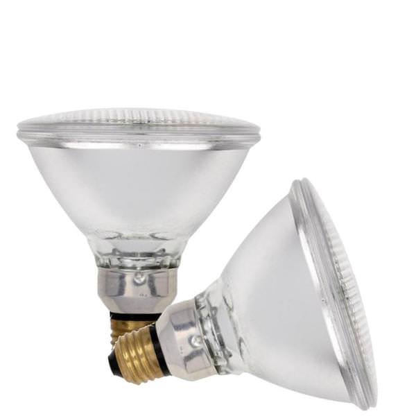 60 watt 120 volt PAR38 Medium Screw Skirted Base 3000K Natural White Clear Flood (2 pack)