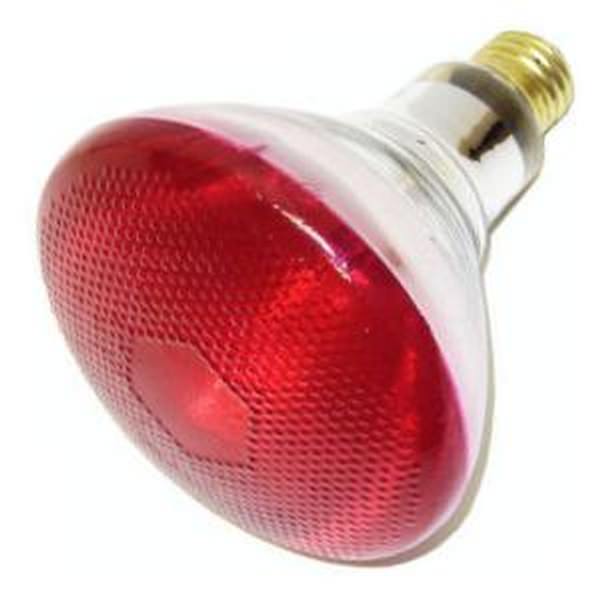 100 watt 120 volt BR38 Medium Screw Base Red Flood