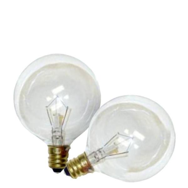 25 watt 120 volt G16.5 Candelabra Screw Base 2700K Warm White Dimmable (2 pack)