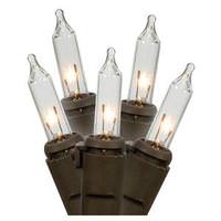 Vickerman 100 Light 25' Brown Wire Clear Miniature String with 3" Spacing