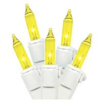 View 100 Light White Wire Yellow Miniature String
