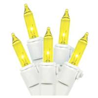 View 20 Light White Wire Yellow Miniature String with 3" Spacing