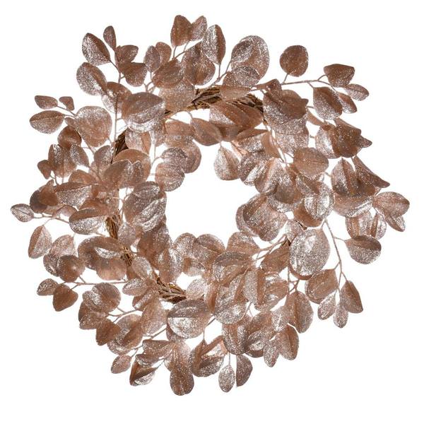 24" Artificial Cafe Latte Dogwood Glitter Wreath