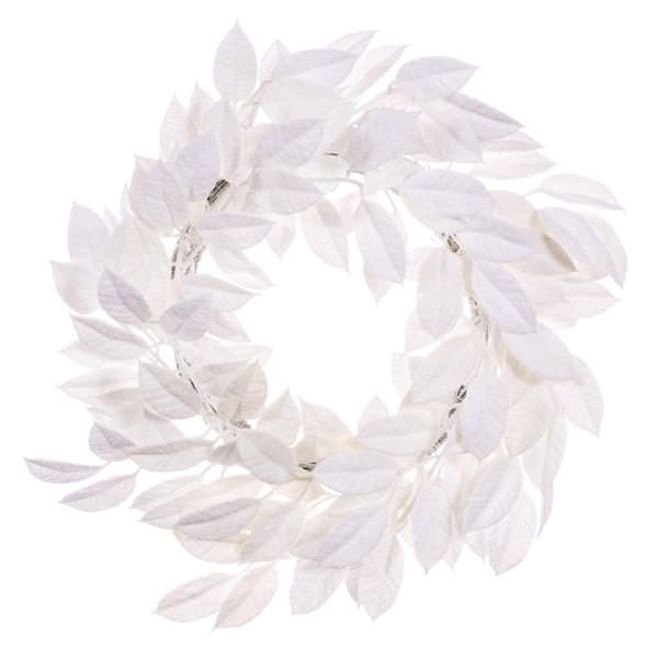24" Artificial White Gardenia Snowy Wreath