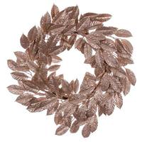 Vickerman 24" Artificial Cafe Latte Gardenia Glitter Wreath