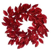 Vickerman 24" Artificial Red Gardenia Glitter Wreath