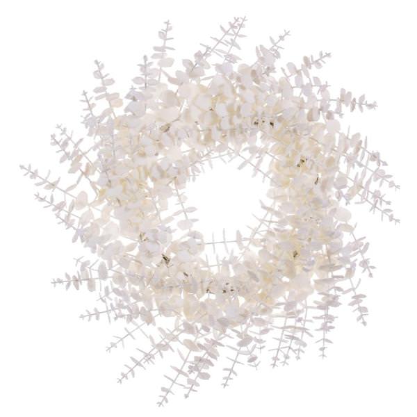 24" Artificial White Eucalyptus Snowy Wreath