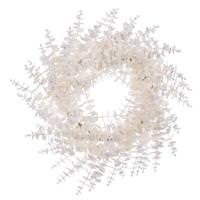 Vickerman 24" Artificial White Eucalyptus Snowy Wreath