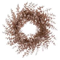 Vickerman 24" Artificial Cafe Latte Eucalyptus Glitter Wreath