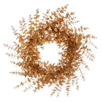 Vickerman 24" Artificial Gold Eucalyptus Glitter Wreath