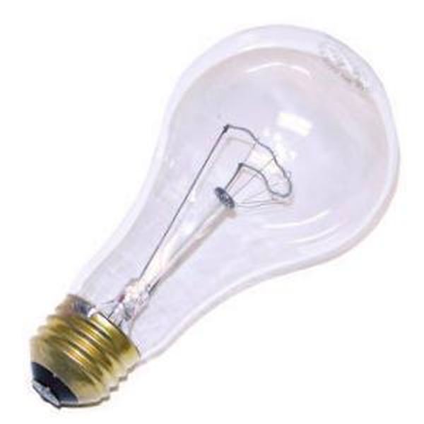 150 watt 125/130 volt A21 Medium Screw Base Rough Service Clear