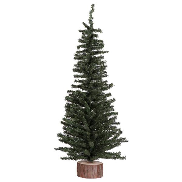 2' Artificial Mini Pine Tree with Wood Base